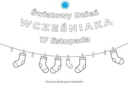 Dzien Wczesniaka Kolorowanka A4 DorysujSkarpetki